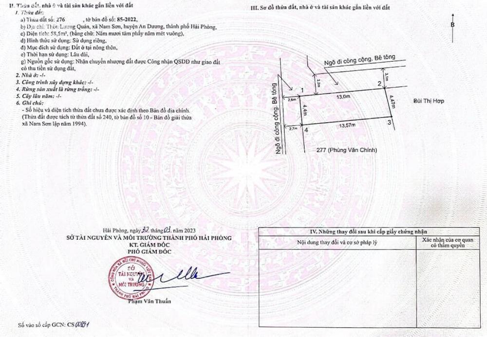 Bán đất lô góc 58,5m giá chỉ hơn 1,x tỷ  tại Lương Quán, Nam Sơn LH 0979087664