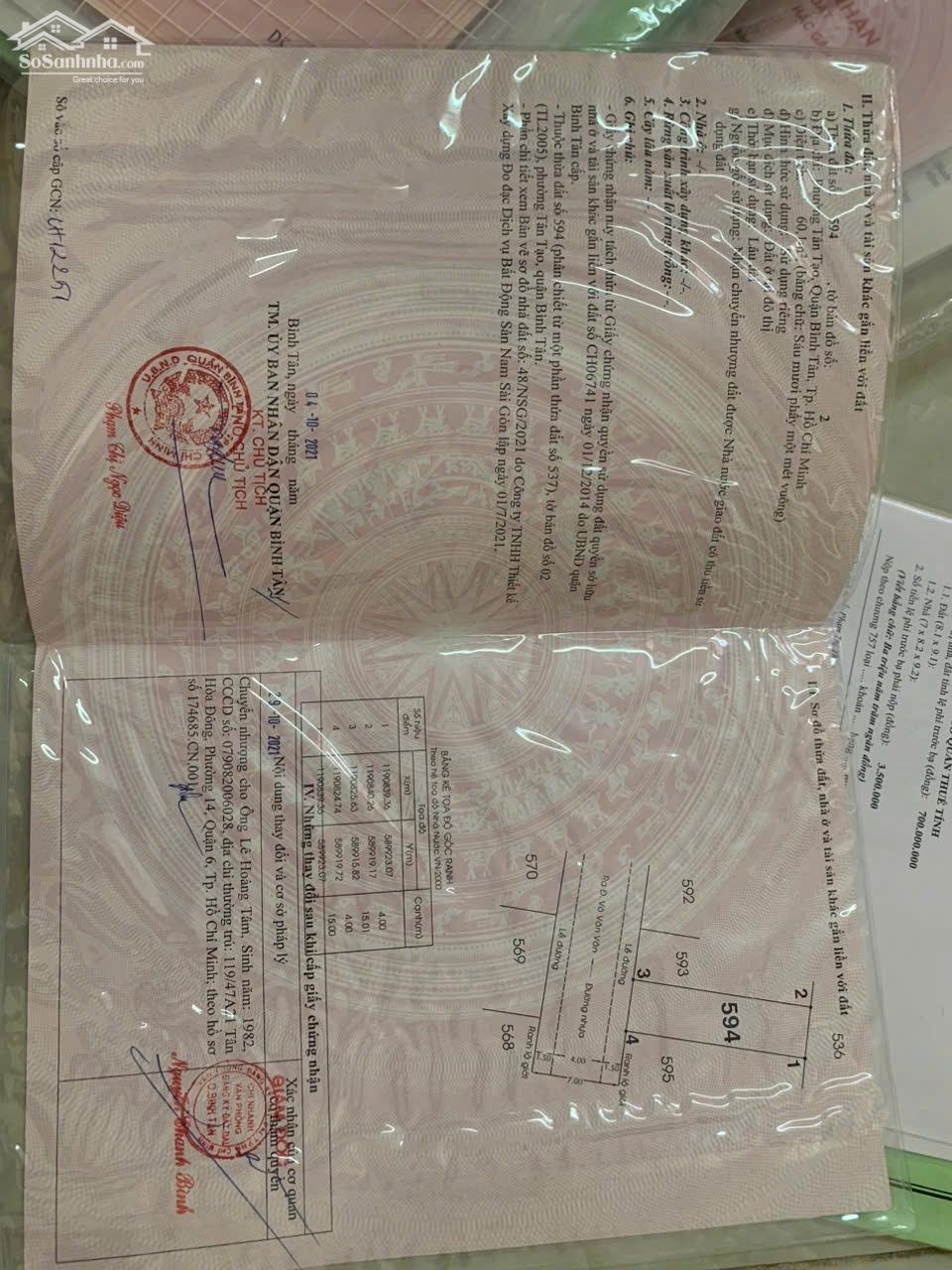 BÁN ĐẤT VÀ DÃY NHÀ TRỌ SẴN 6 PHÒNG TẠI TÂN TẠO, BÌNH TÂN, TPHCM