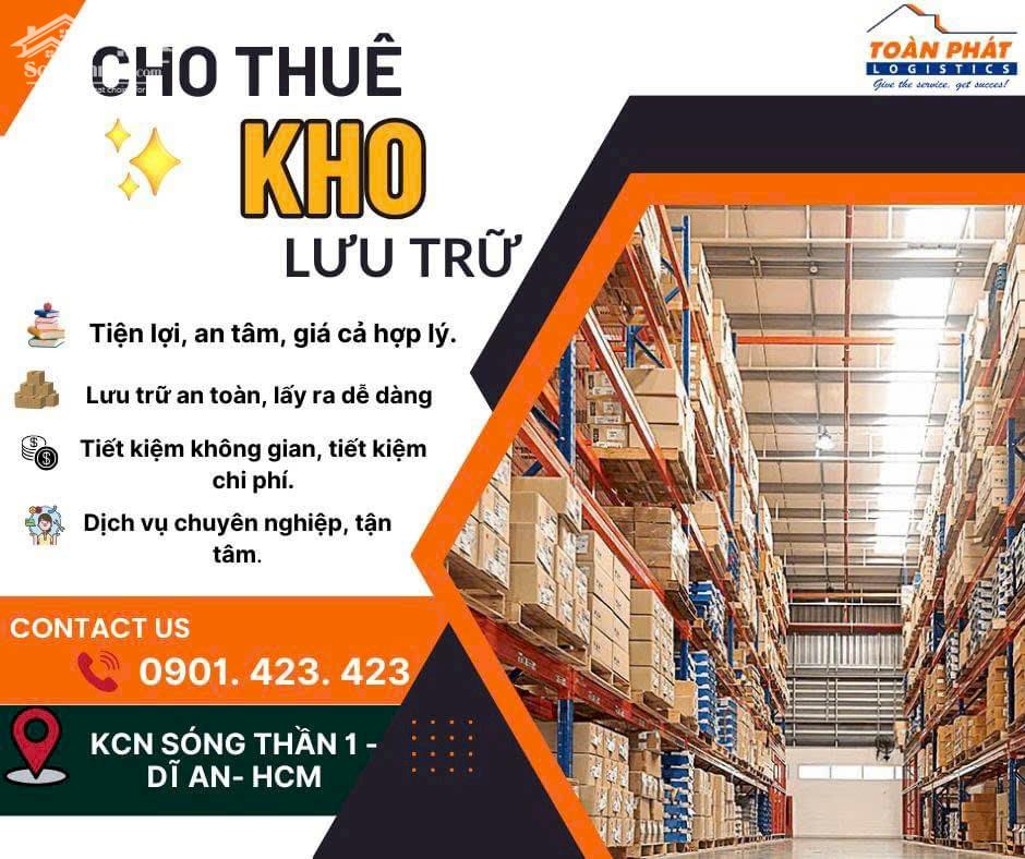 Cho thuê kho Lô 02 Đường số 9,KCN Sóng Thần 1, Dĩ An, Bình Dương
