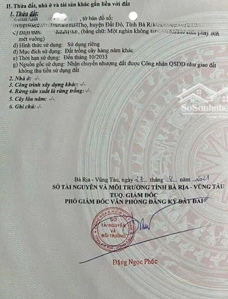 Bán Lô Đất Gần Khu Công Nghiệp Đất Đỏ, Sân Bay Lộc An. Huyện Đất Đỏ - Phước Long Thọ