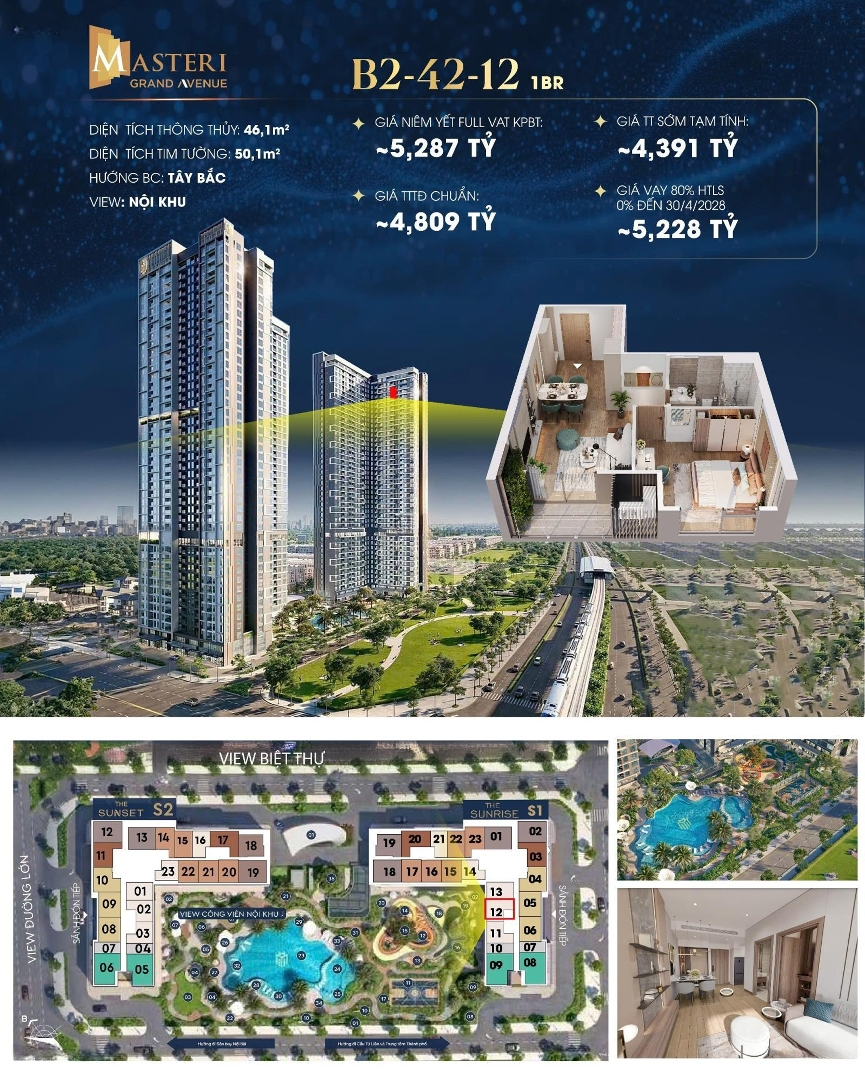 Quỹ Căn Đẹp Giá Tốt Tại Masteri Grand Avenue
Không Có Căn Nào Xấu, Đầu Tư Tiềm Năng Tăng Giá Tốt