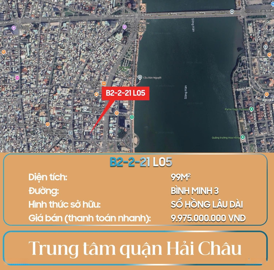 Hàng Hiếm Đất Nền Trung Tâm Hải Châu - Đường Bình Minh 3, Đà Nẵng