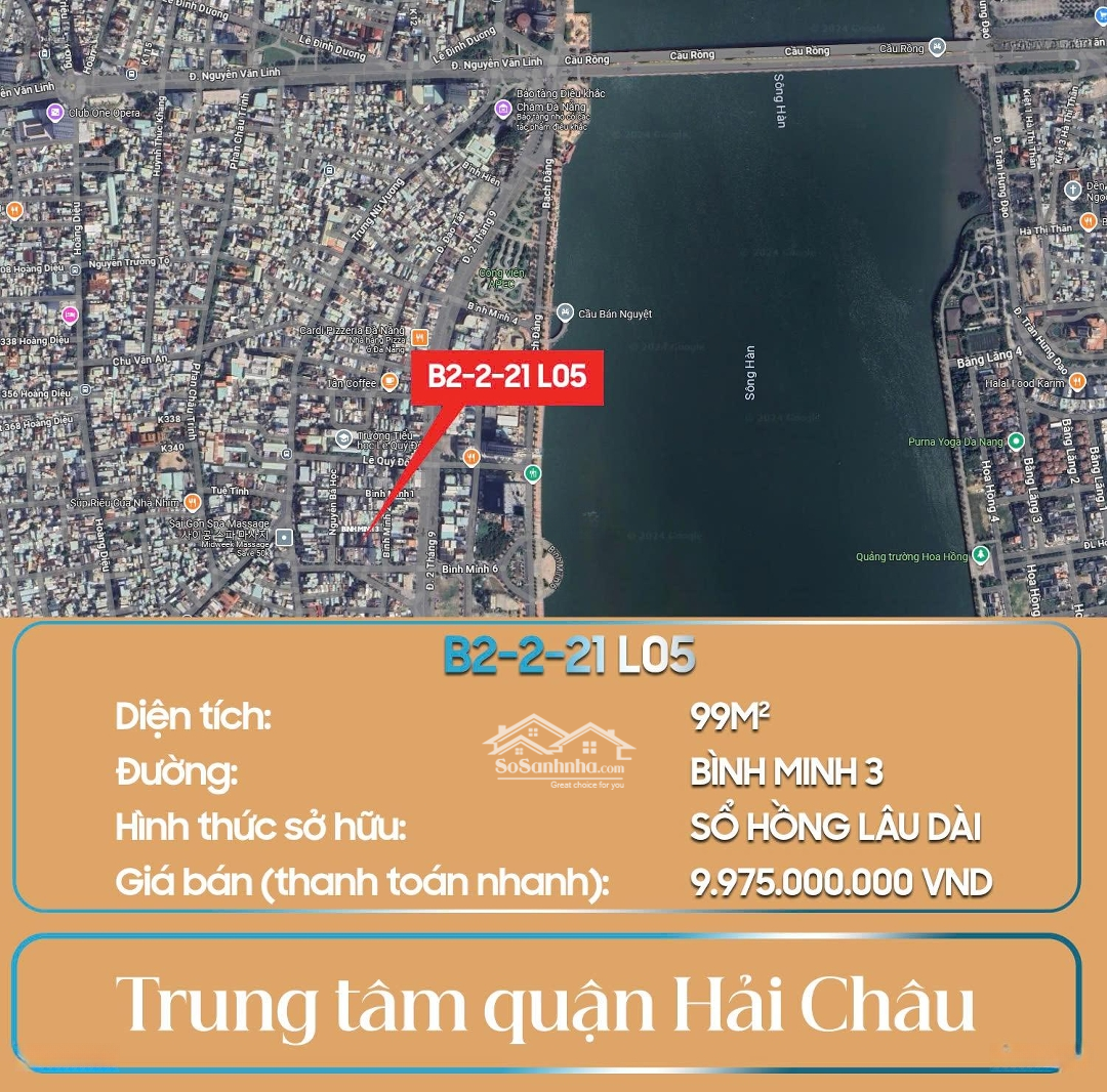 Hàng Hiếm Đất Nền Trung Tâm Hải Châu - Đường Bình Minh 3, Đà Nẵng