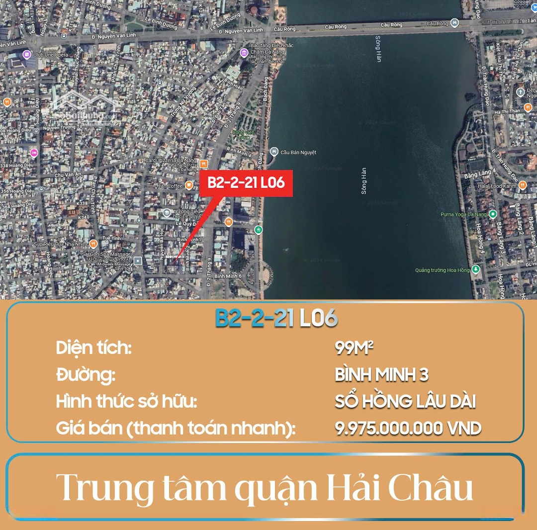 Bán Đất Đường Bình Minh 3 Trung Tâm Thành Phố, Giá Sốc Chỉ 9,75 Tỷ Vnd, 99M2