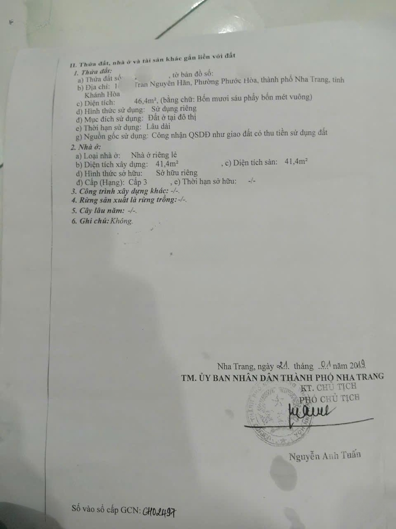 Bán Nhà Hẻm Trần Nguyên Hãn, Nằm Ngay Trung Tâm Tp Nha Trang