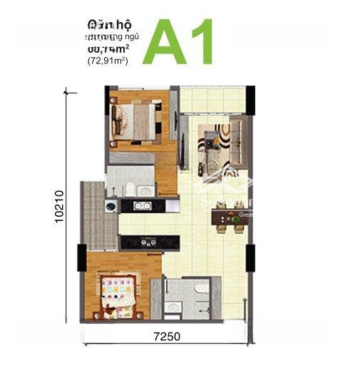 Cho Thuê Căn Hộ Lầu 4 , Chung Cư Bộ Công An, 70M2, 2 Phòng Ngủ 12 Triệu