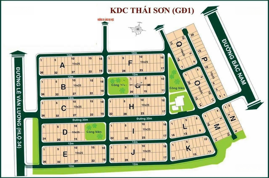 Cần Bán Nền Bt Khu Thái Sơn Bộ Quốc Phòng, 10X25M, Sổ Hồng, Giá 60 Triệu/M2