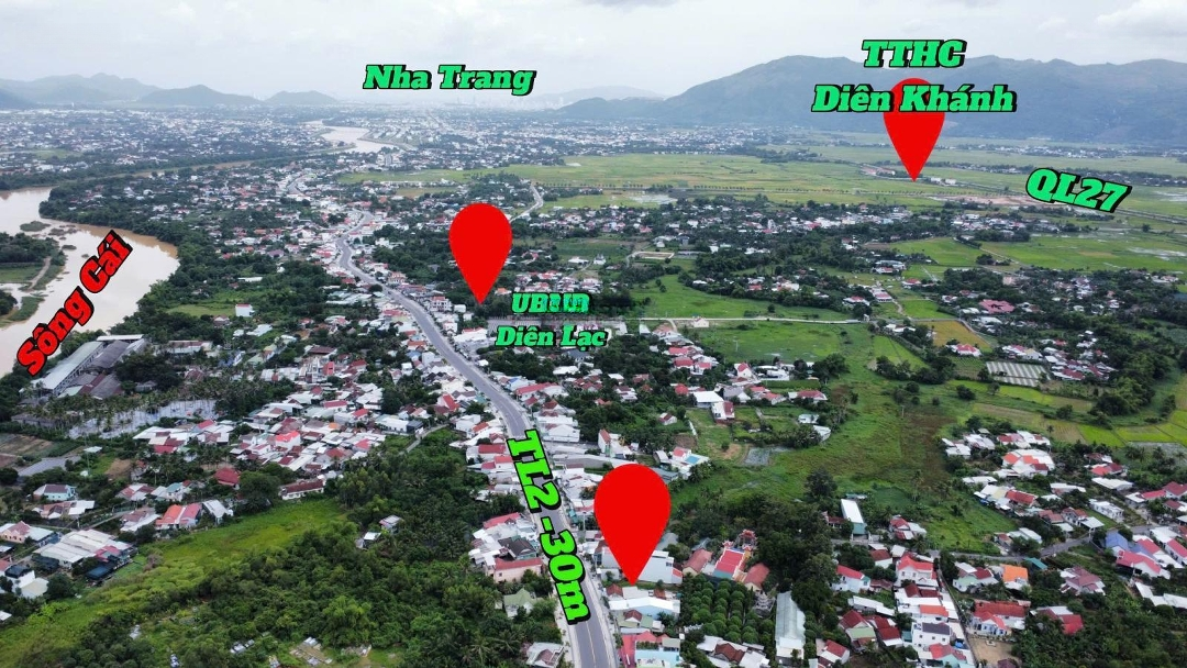 Bán Đất Mặt Tiền Tỉnh Lộ 2, Trung Tâm Diên Lạc, Diên Khánh, Khánh Hòa