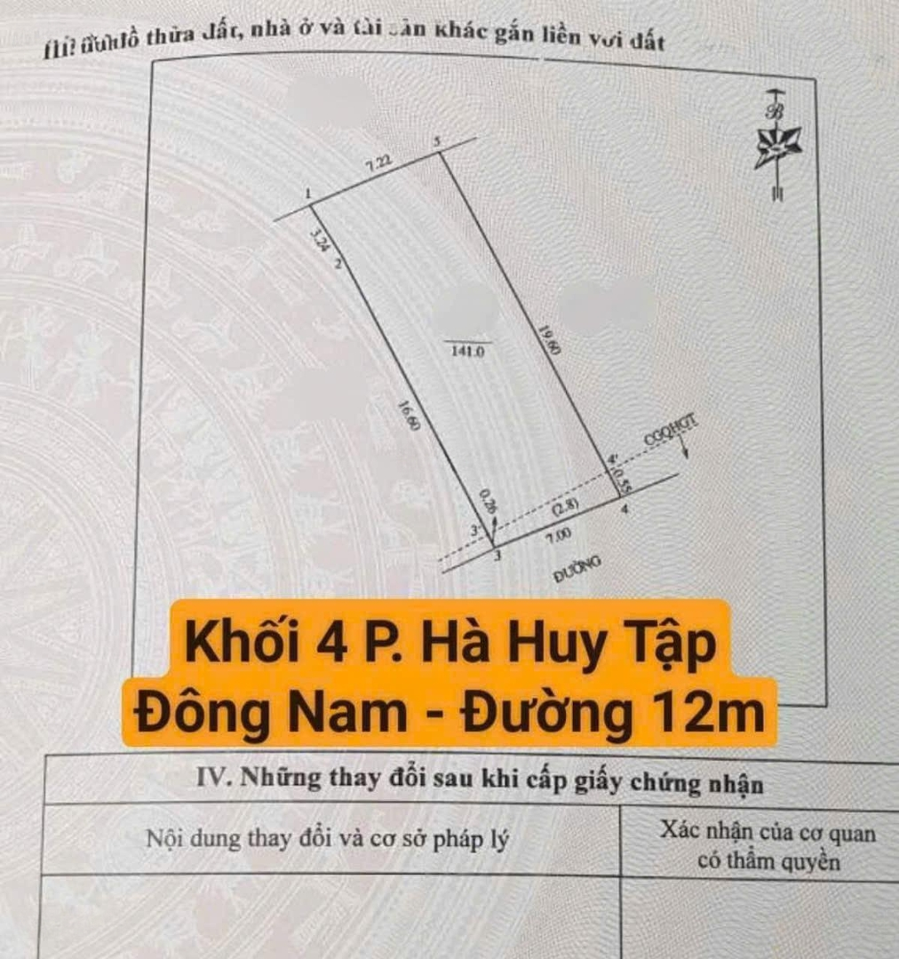 5X Tỷ Có Ngay 141M2 Đất Đẹp Hà Huy Tập - Hướng Đông Nam