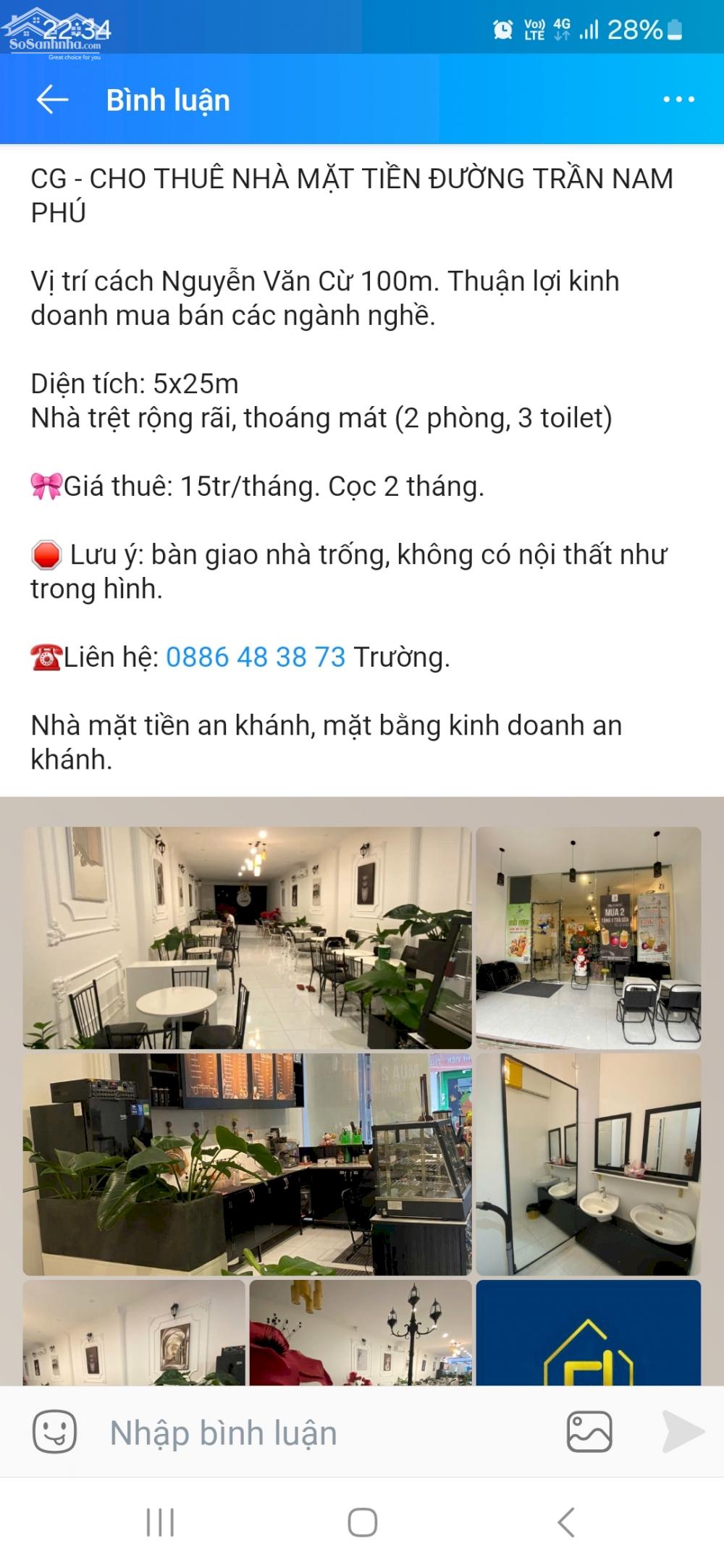 Mặt tiền Trần Nam Phú vị trí cực đắc địa