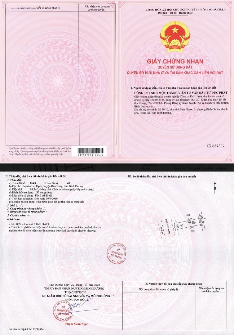 Bán Gấp Lô Đất Giá Rẻ, Sổ Hồng 100% Thổ Cư Giáp Khu Công Nghiệp Tthc Bàu Bàng