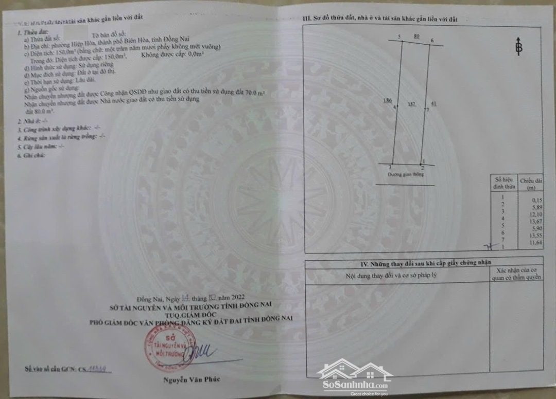 Bán Lô Đấthẽm Xe Hơiđỗ Văn Thi, Hiệp Hòa: 5,9 X 25,5M = 150M2, Giá Bán 5,9 Tỷ