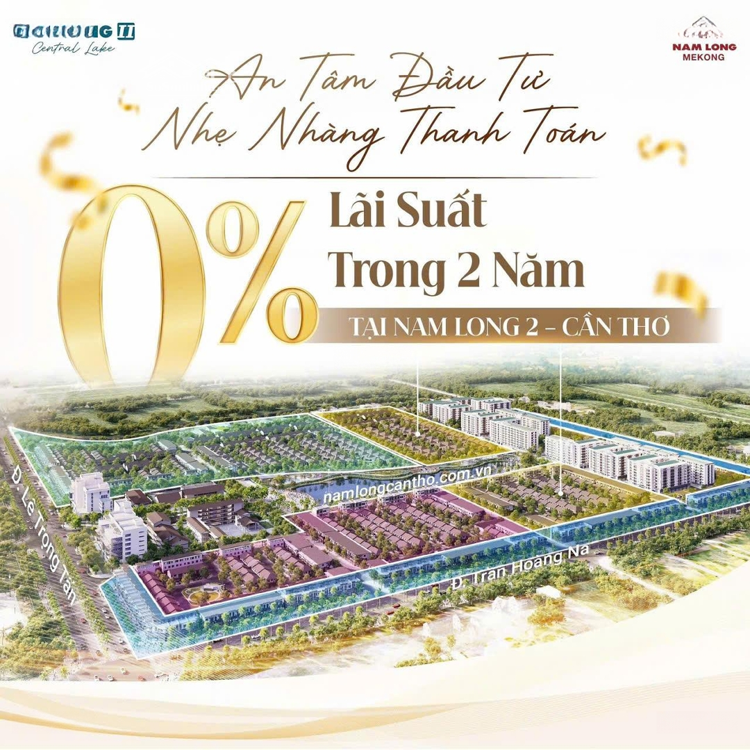 Hot.! Căn Góc 3 Mặt Tiền - Duy Nhất Tại Nam Long 2 Cần Thơ. Cs Miễn Gốc Lãi Trong 2 Năm Đầu