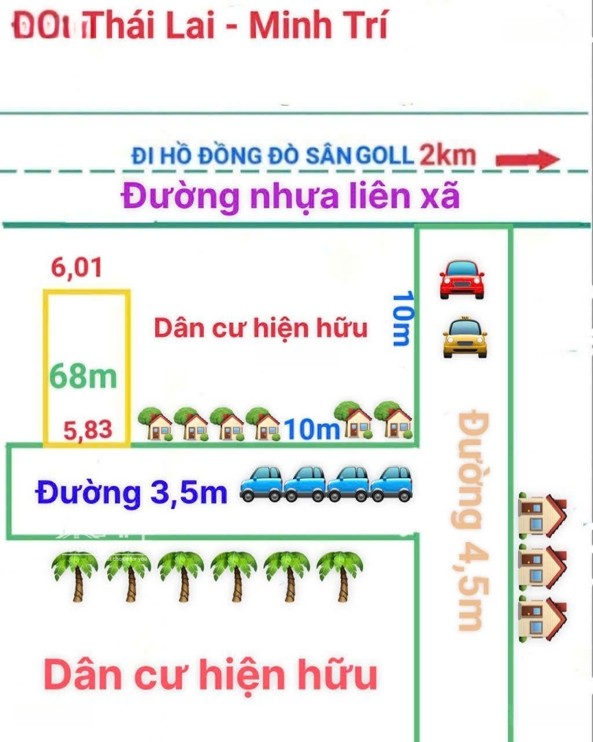 Nhú 1 Tỷ/Lô Đất Sổ Đỏ Gần 70M2- Gần Hồ Đồng Đò- Cạnh Đường Nhựa Liên Xã
Thái Lai- Minh Trí- Sóc Sơn