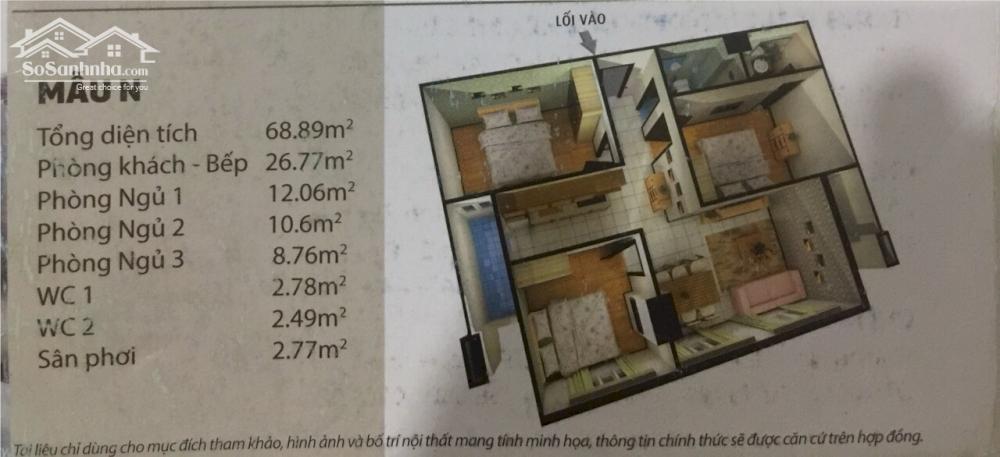 Cho thuê căn hộ chung cư 3PN 6,5 triệu, tại chung cư 35 Hồ Học Lãm, Bình Tân