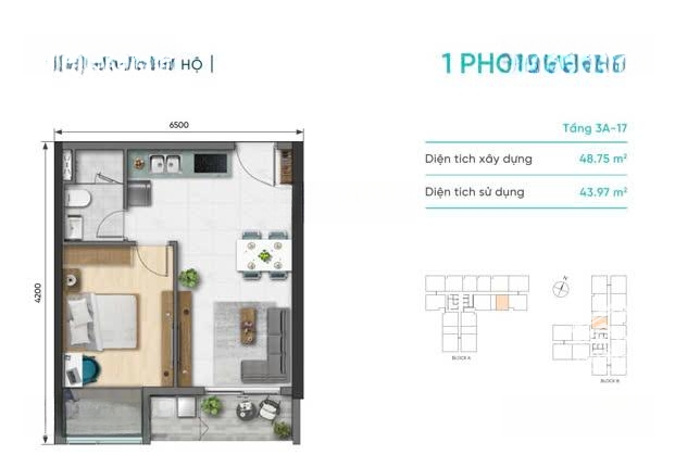 Cần Bán Căn Hộ 1 Phòng Ngủhướng Đông Nam Tầng Trung Dự Án D-Aqua Bến Bình Đông