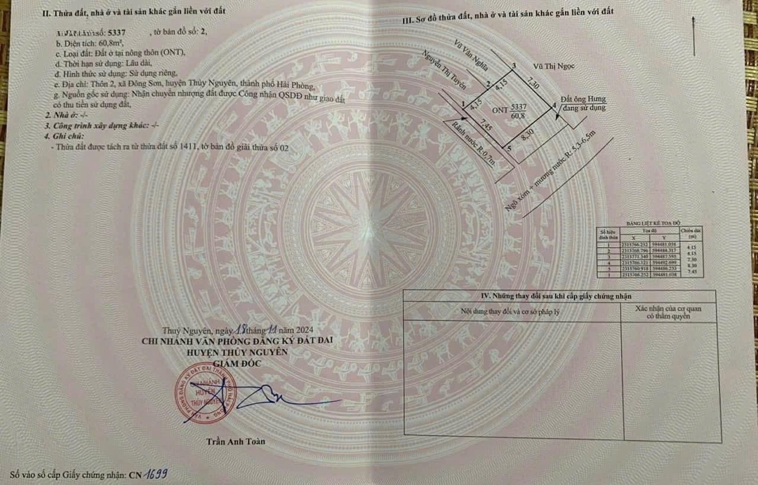 Bán Lô Đất Vuông Vắn Tại Xã Đông Sơn, Thuỷ Nguyên, Ngay Dự Án Bệnh Viện Đa Khoa Quốc Tế Thành Phố