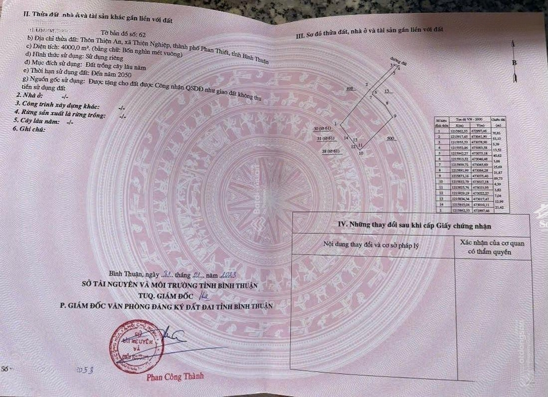 Đất Thiện Nghiệp Qh Full Thổ Sátmặt Tiềnđường Hồ Quang Cảnh - Diện Tích: 4000M2 - Giá: 1Tỷ5/Sào (Giá Quá Tốt)