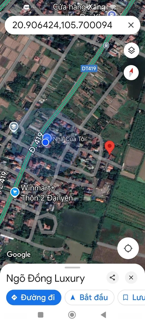 Bán Lô Đất Sát Đường Tl419, 75M2 Full Thổ Cư, Trung Tâm Xã Đại Yên - Chương Mỹ, Hà Nội.
