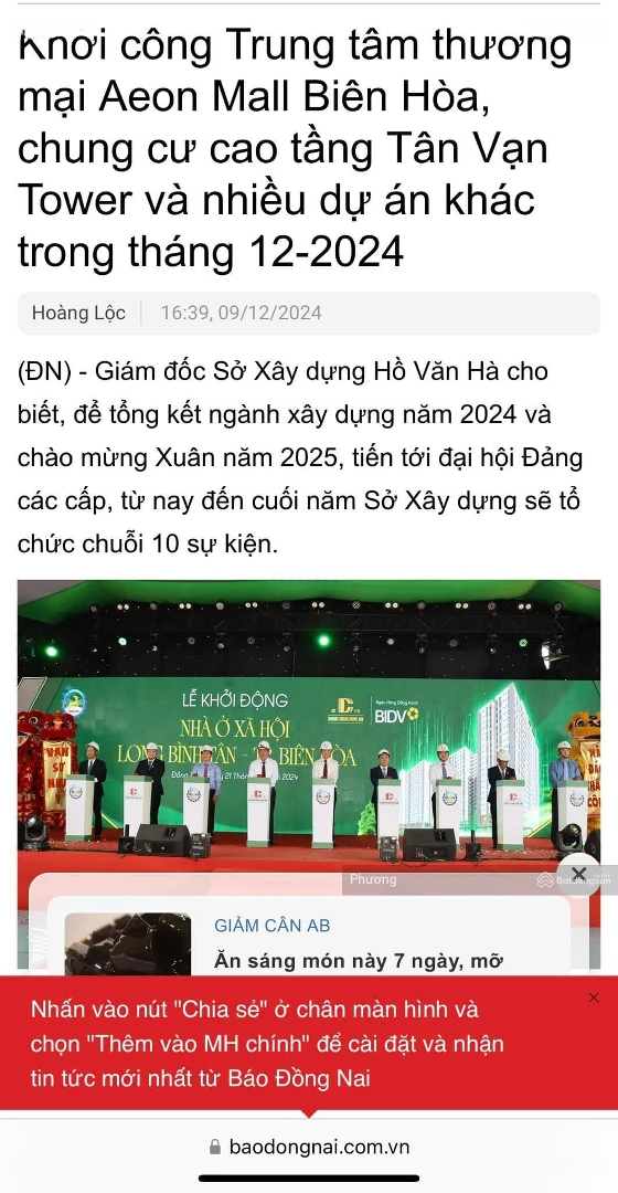 Bán Gấp Đất Sổ Riêng Sẵn Thổ Cư 100% Gần Siêu Thị Aeon Mall Biên Hòa, 1 Sẹt Đường Đặng Văn Trơn
