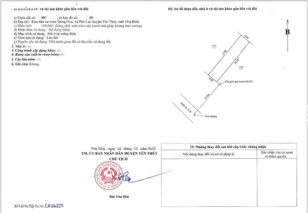 Đất Đấu Giá, Mặt Đường Quốc Lộ 12B Yên Thuỷ Hoà Bình, Sẵn Sổ, Trả Trước 1,2 Tỷ