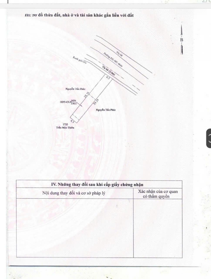 Bán Đất Mặt Tiền Dx81, P. Định Hoà, Tp. Thủ Dầu Một, Dt: 4,5X29, Thổ Cư: 60, Đường Rộng 10M