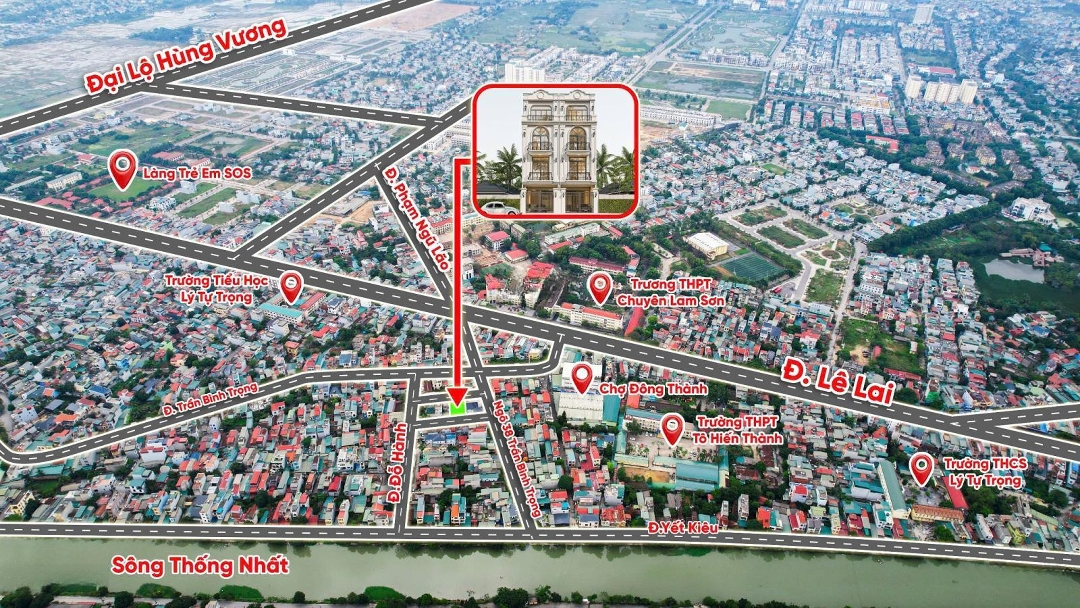 Bán Nhà 4Tầng Tại Đường Đỗ Hành Phường Đông Sơn Đối Diện Trường Chuyên Lam Sơn