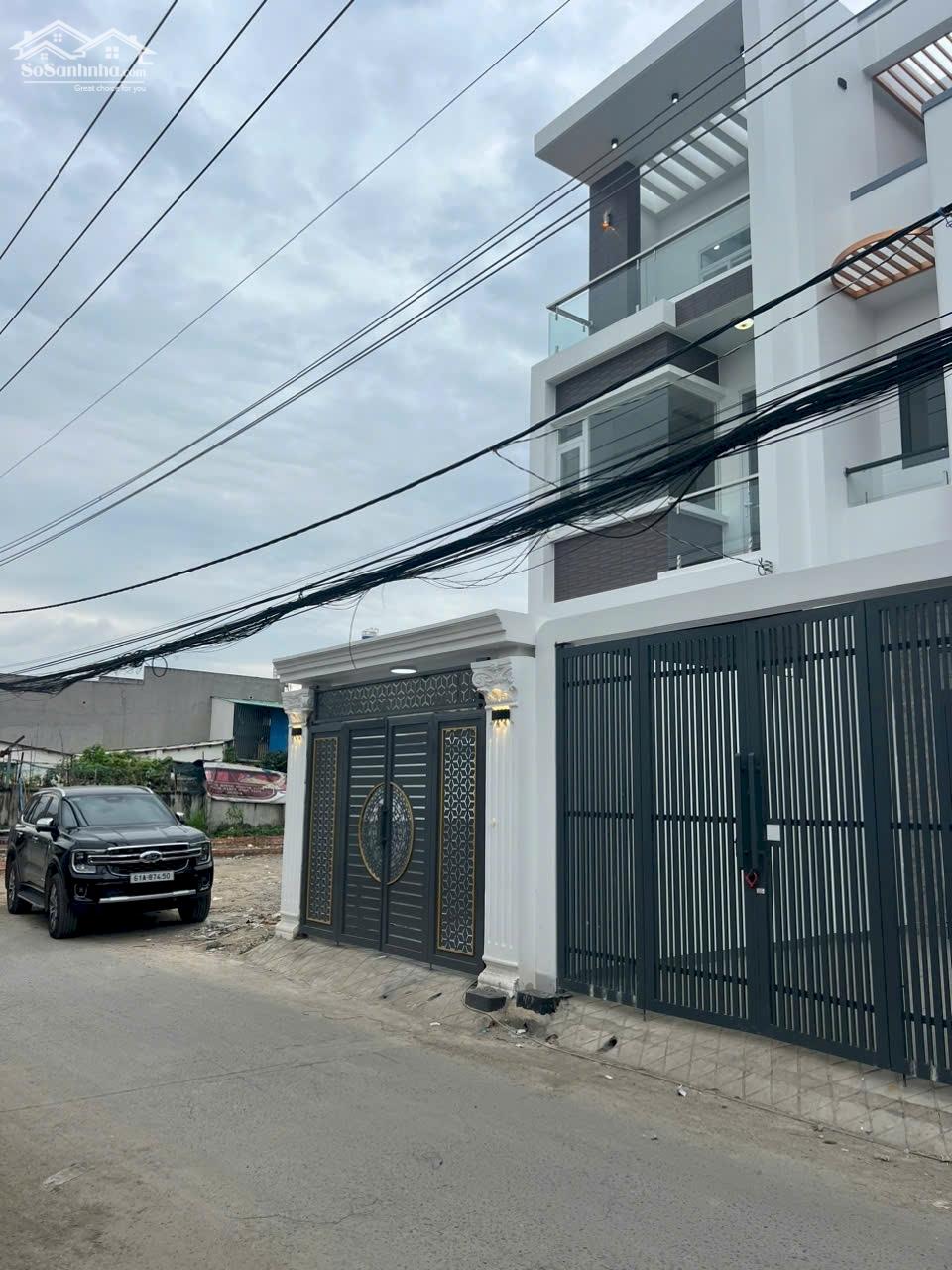 Nhà mặt tiền đường thông 2 lầu 1 trệt mới xây 3.6 tỷ/75 m2, sân ô tô