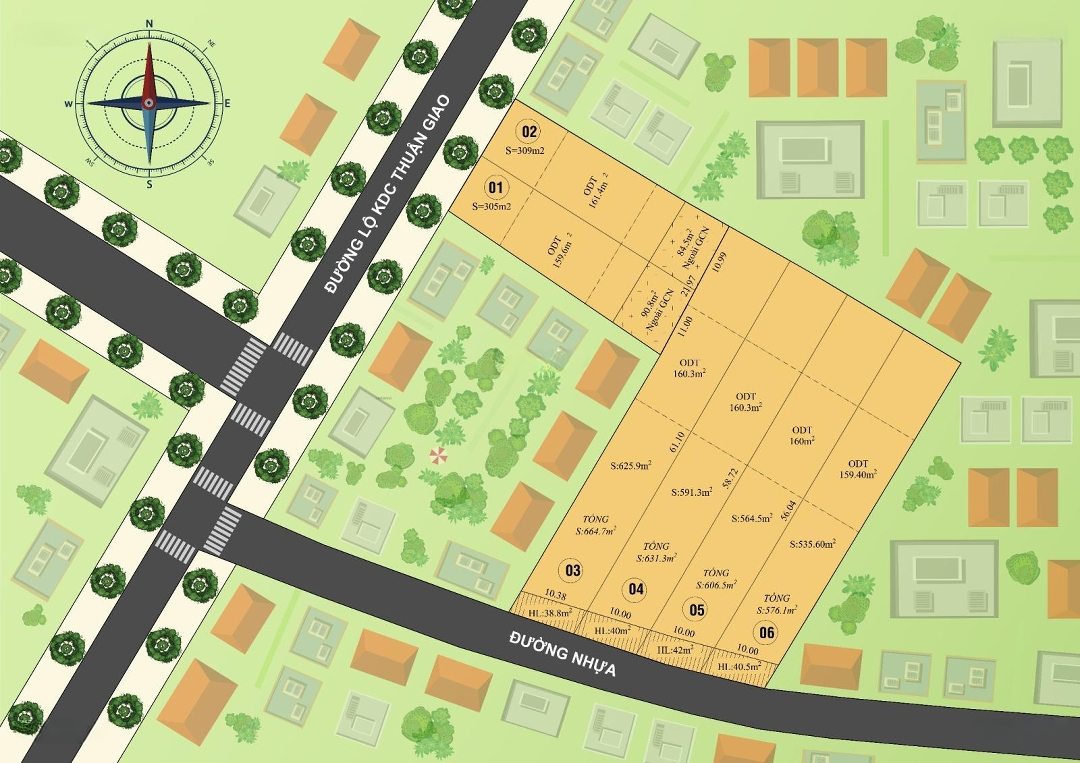 Bán Lô Đất Đẹp,Diện Tích300-650M2, Ngang 10M, Ngay Kdc Thuận Giao - Thuận An, Giá Từ 18 - 30 Triệu/M2 Sẵn Sổ