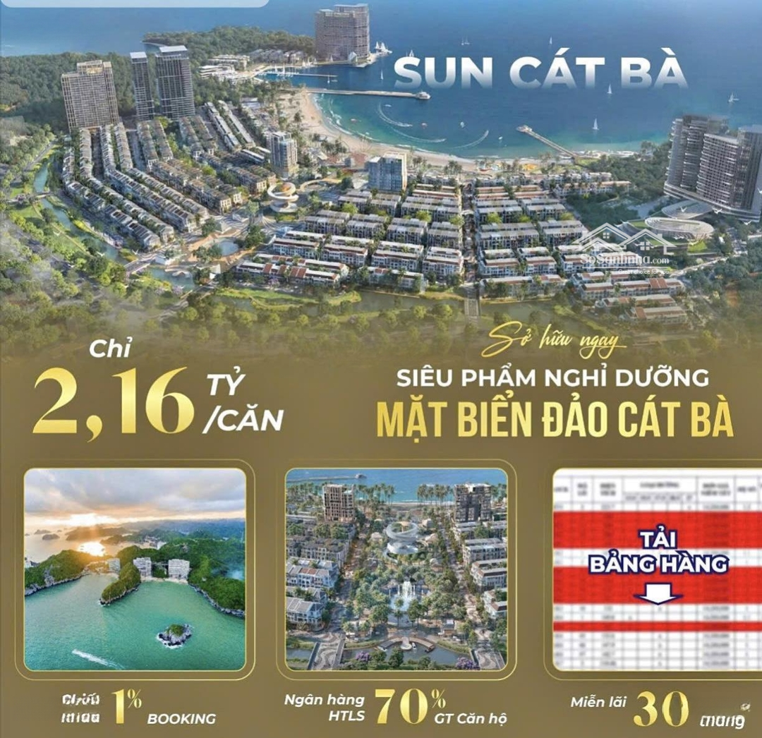 Bán Cc 1 Phòng Ngủ 56M2 Tại Tùng Thu, Cát Bà, Hải Phòng, Giá Dự Kiến Ưu Đãi 2,5 Tỷ