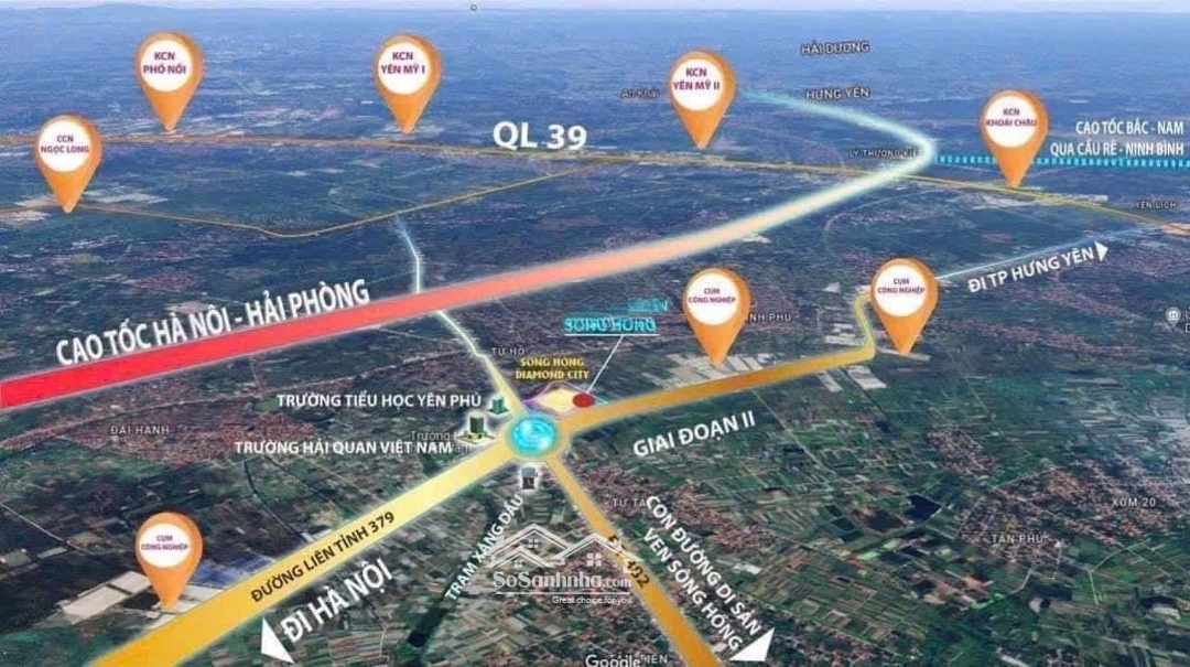 Góc Ngã Tư Đấu Giá Yên Hoà, Yên Mỹ, Hưng Yên, Gần Khu Đô Thị Sông Hồng Diamon, Chợ Nông Sản, Lt379