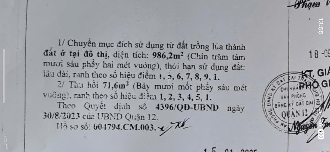 Bán Đất Thổ Cư Mặt Đường Đông Hưng Thuận 10 B, P Đông Hưng Thuận, Q12