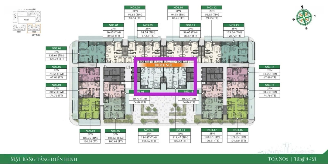 Sẵn Ch 3 Phòng Ngủ(To) 106M2 View Trực Diện Công Viên Xanh Mát, Thiết Kế Hợp Lý, Sở Hữu Lâu Dài, 63 Triệu/M2