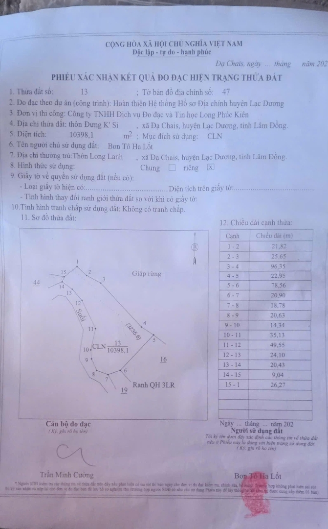 Cần Bán 1 Hec Vườn Bên Đạ Chais, Lạc Dương