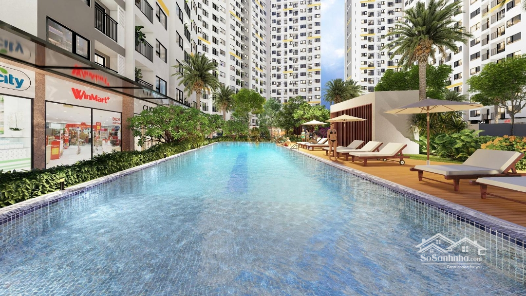 Căn Hộ 2 Phòng Ngủmặt Tiền Ql1A Thanh Toán Chỉ 420 Triệu Đến Khi Nhận Nhà, View Hồ Bơi Thoáng Mát