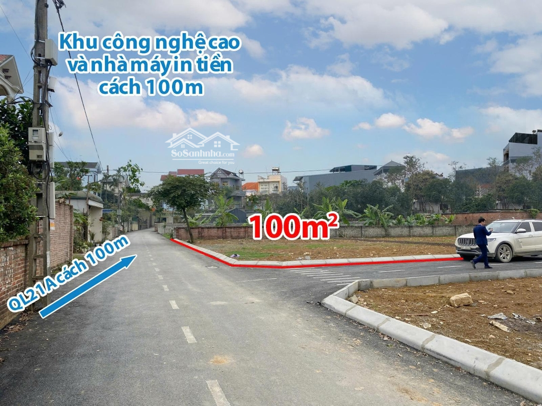 Bán Cắt Lỗ 1 Lô Góc Mặt Trục Chính Liên Xã, Đất Full Thổ Cư Hòa Lạc Hà Nội, 100M Ra Mặt Đường Ql21A