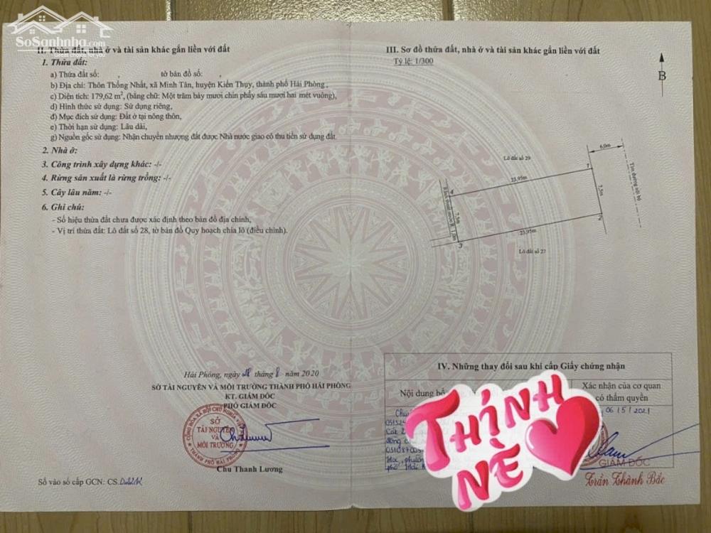 Bán đất Đông Phương - Kiến Thụy - Hải Phòng