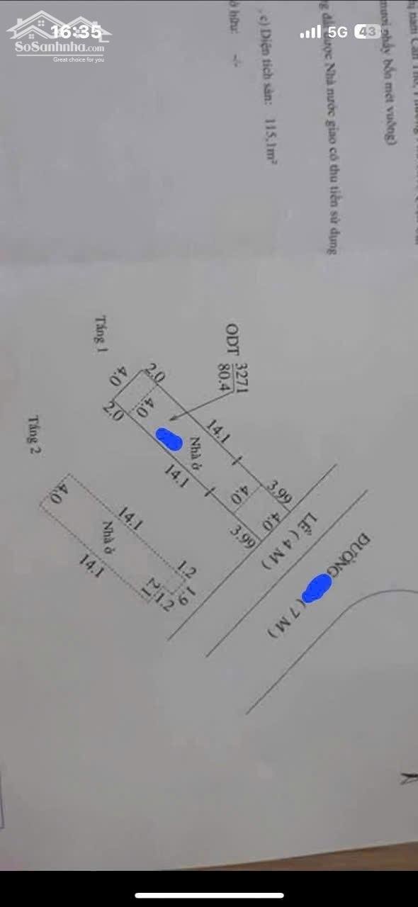 BÁN NHÀ TRỆT LẦU SỔ HỒNG HOÀN CÔNG KDC THIÊN LỘC - PHÚ THỨ - CÁI RĂNG - CẦN THƠ