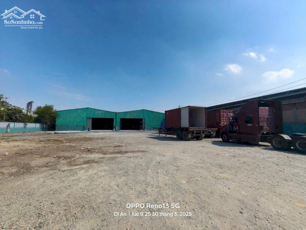 Cho thuê kho xưởng 5.000m² tại Dĩ An, Bình Dương – Giá chỉ 150 triệu/tháng, đường container, ưu tiên kho cơ khí. Liên hệ: Chothuexuongmiennam.com - 0366632092