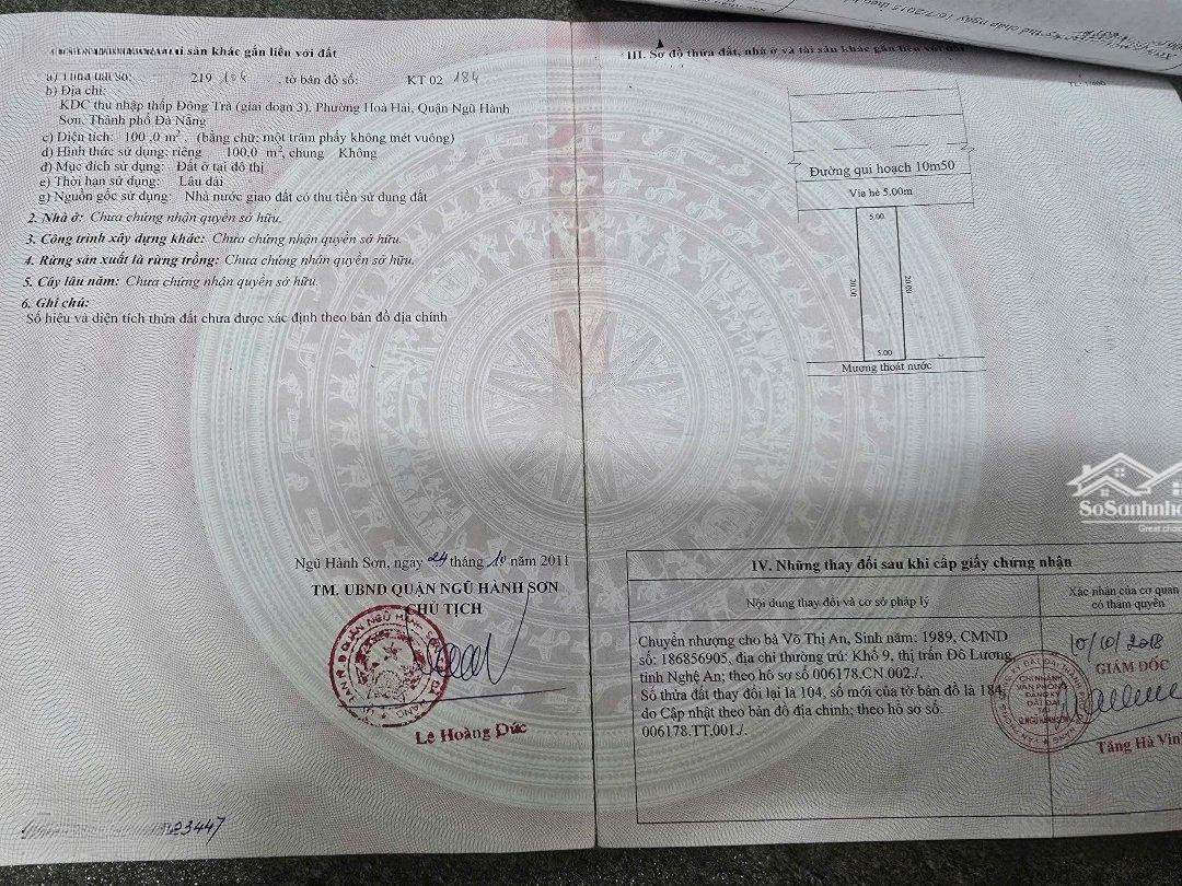 Bán Đất Tại Võ Văn Đặng, Hòa Hải, Ngũ Hành Sơn, Đà Nẵng, Giá Siêu Hời 4,35 Tỷ, 100M2