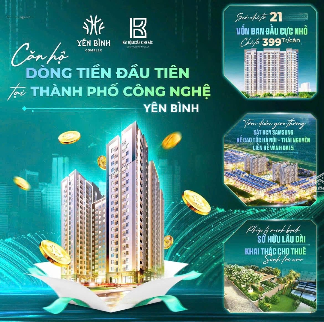 Bán Căn Chung Cư Yên Bình Complex Phổ Yên Hướng Hồ Nằm Trong Kđt Yên Bình Xanh Hơn 70Ha