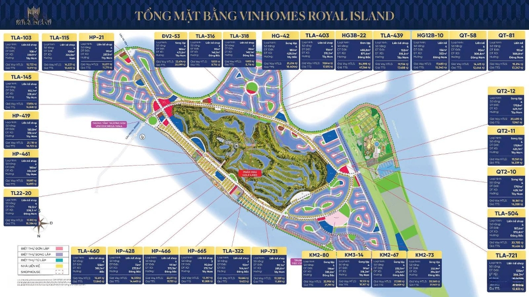 Bán Biệt Thự Đẹp Tại Vinhomes Royal Island, 15,34 Tỷ, 156M2, Nhiều Tiện Ích Hấp Dẫn