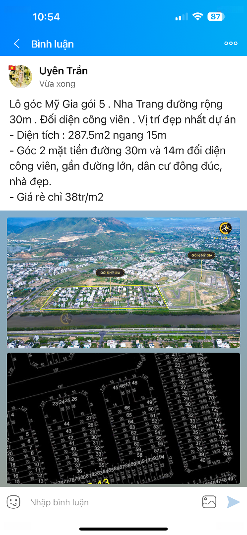 Bán Lô Góc Đẹp Đối Diện Công Viên Gói 5 Kđt Mỹ Gia Thái Hưng
