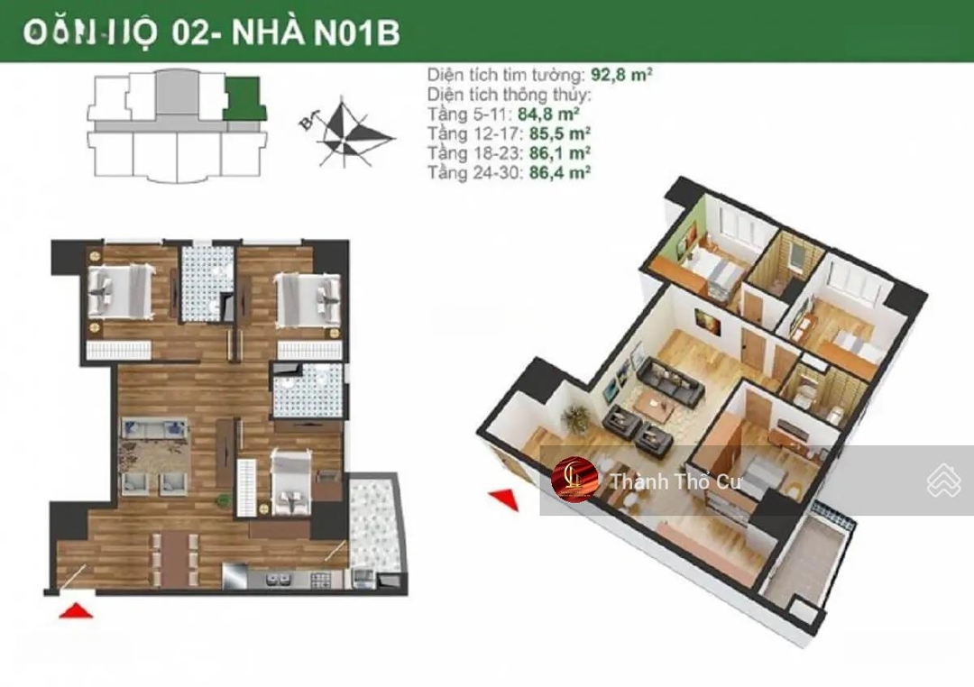 Căn Mới / Hiếm- Chính Chủ Bán Căn Góc 3 Phòng Ngủk35 Tân Mai Giá Bán 6,2 Tỷ