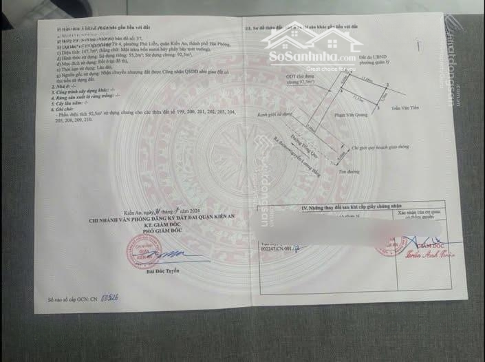Chào Bán Lô Hoa Hậu Tại Phường Bắc Hà, Quận Kiến An. Diện Tích: 55M2. (Nở Hậu)