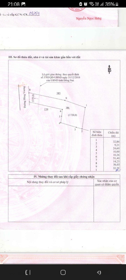 Bán Đất Mặt Tiền Đường Hùng Vương, Xã Phú Đông, Nhơn Trạch. Có Nhà Trệt, Có 200 Mét Thổ Cư