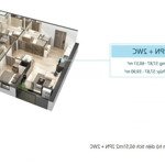 bán 2pn 2wc 60m2 khu căn hộ sky oasis, ban công view biệt thự đảo, hướng mát giá bán 2,560 tỷ bp