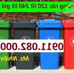 Thùng rác màu xanh giá rẻ- thùng rác 120l 240l 660l giá rẻ tại long an- lh 0911082000