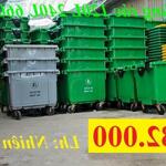 Sỉ lẻ thùng rác nhựa giá rẻ- thùng rác 120l 240l 660l màu xanh giá sỉ- lh 0911082000