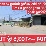 đất kho xưởng mặt tiền đường liên huyện, p. thái hòa, tp tân uyên